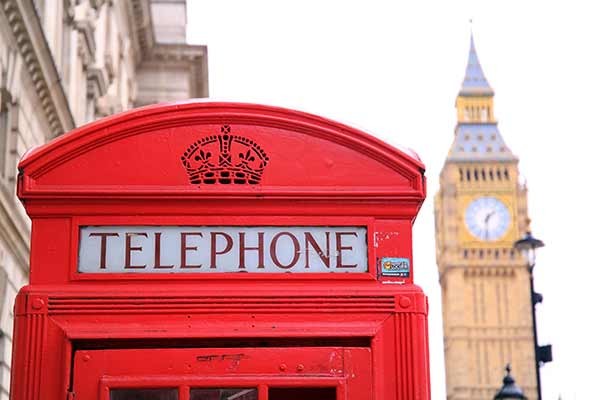 red phone box in london