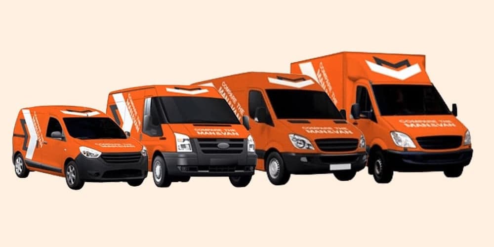 The range of van sizes available for moving